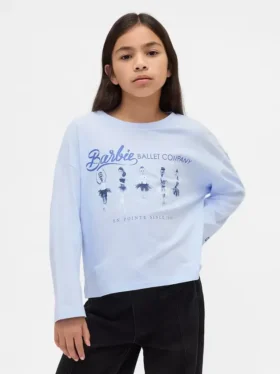 Oversized T-skjorte med Barbie-motiv til barn