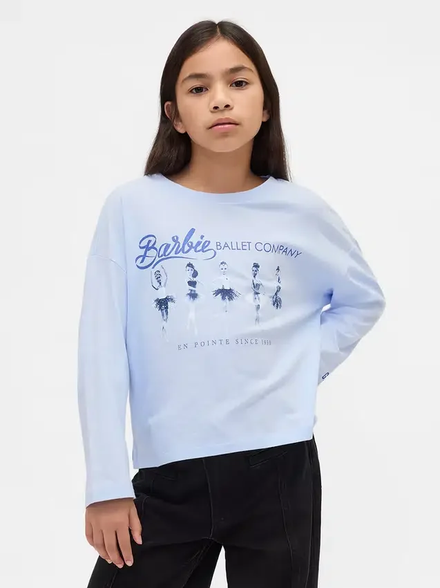 Oversized T-skjorte med Barbie-motiv til barn