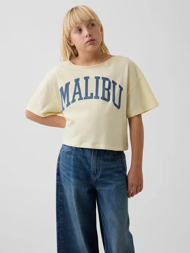Oversized T-skjorte med bred hals til barn