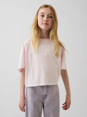 Oversized T-skjorte med bred hals til barn
