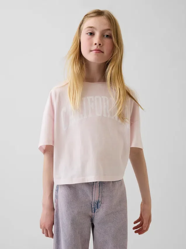 Oversized T-skjorte med bred hals til barn