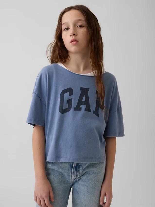 Oversized T-skjorte med bred hals til barn