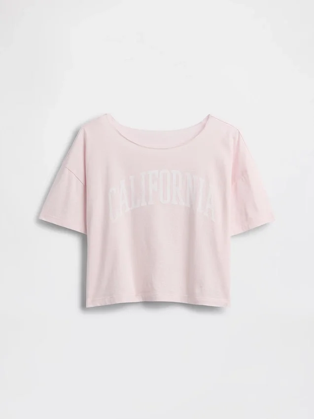 Oversized T-skjorte med bred hals til barn