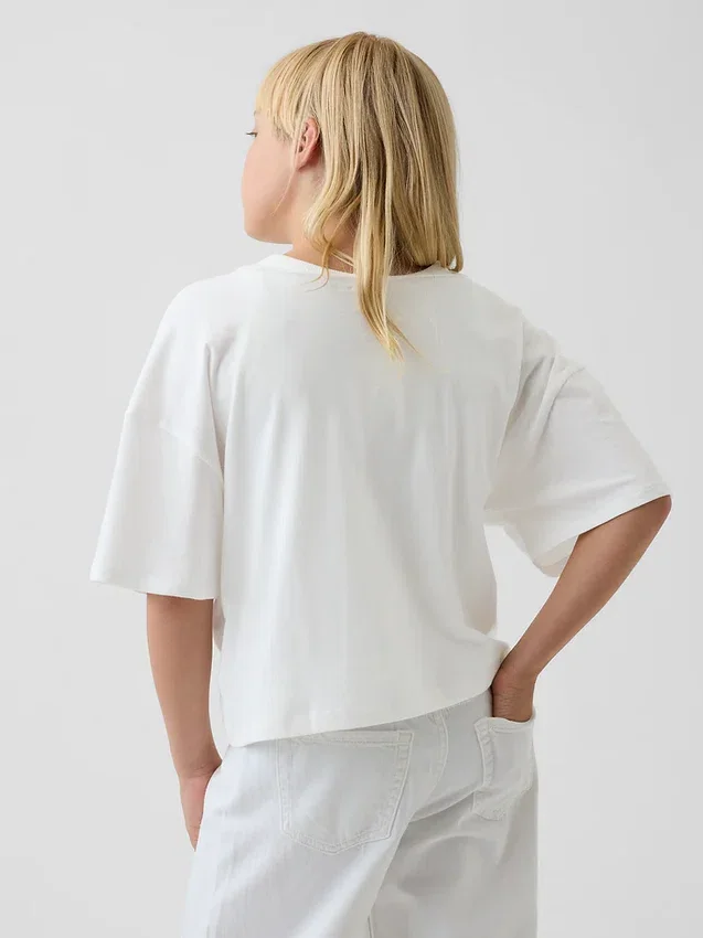 Oversized T-skjorte med bred hals til barn