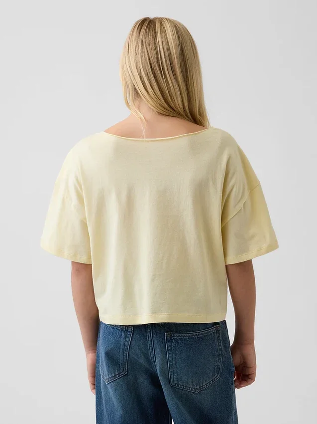 Oversized T-skjorte med bred hals til barn