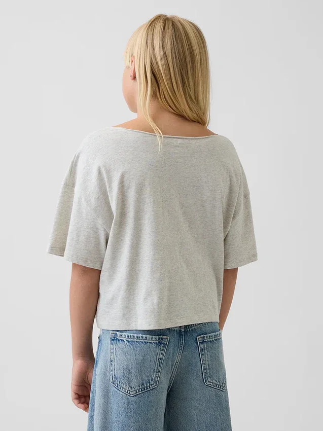 Oversized T-skjorte med bred hals til barn
