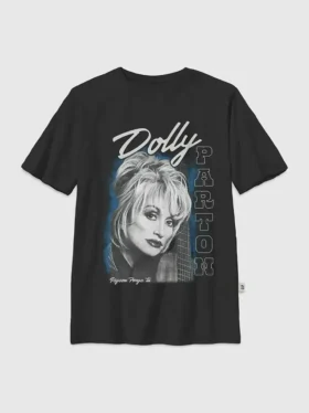 Oversized T-skjorte med Dolly Parton-gitarportrett for barn
