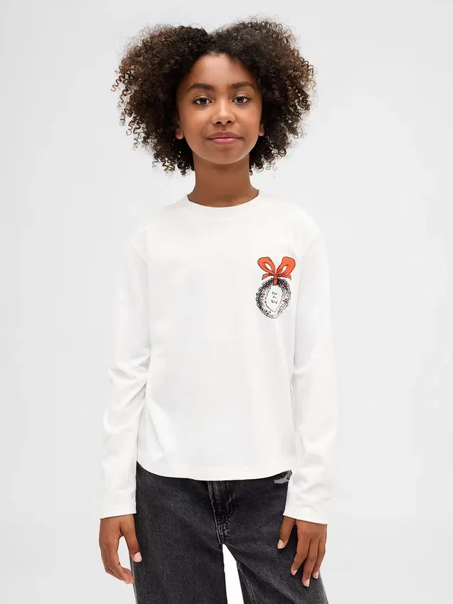 Oversized T-skjorte med grafikk for barn