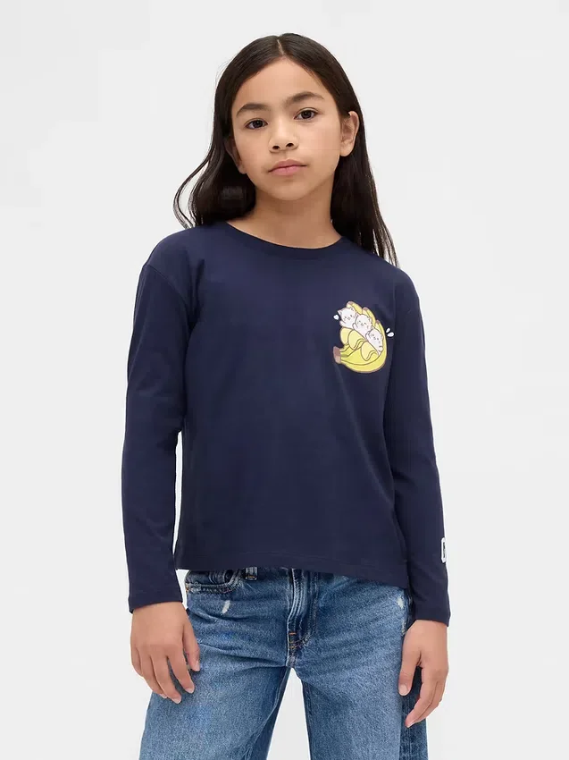 Oversized T-skjorte med grafikk for barn