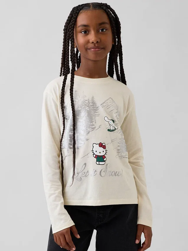 Oversized T-skjorte med grafikk for barn