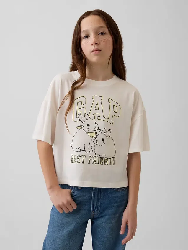 Oversized T-skjorte med grafisk logo for barn