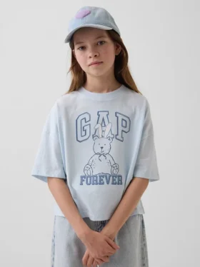 Oversized T-skjorte med grafisk logo for barn