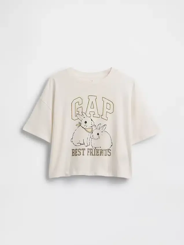 Oversized T-skjorte med grafisk logo for barn
