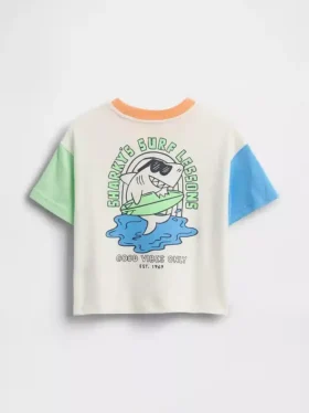 Oversized T-skjorte med grafisk trykk for Baby og Småbarn