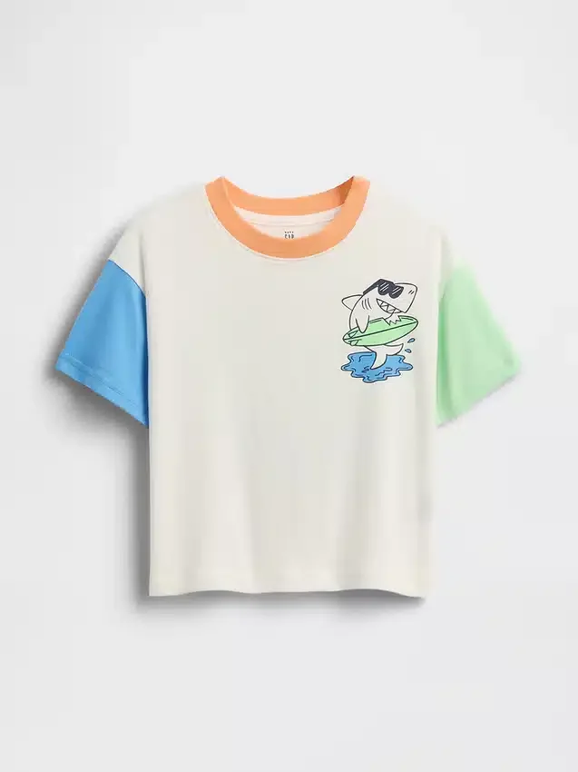 Oversized T-skjorte med grafisk trykk for Baby og Småbarn