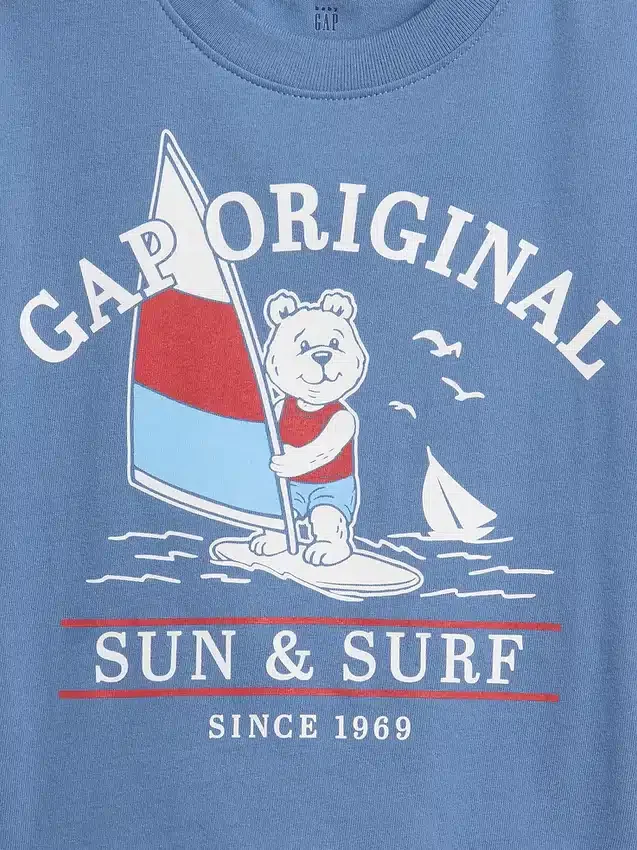 Oversized T-skjorte med grafisk trykk for Baby og Småbarn