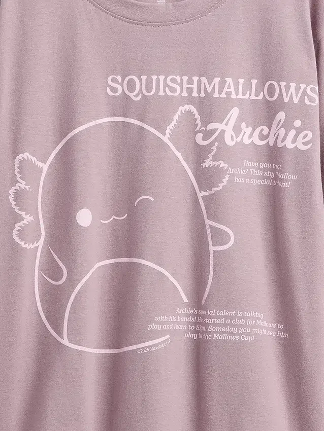 Oversized T-skjorte med grafisk trykk for barn fra Squishmallow