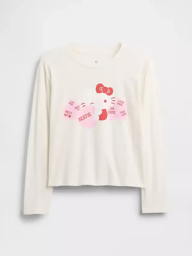 Oversized T-skjorte med Hello Kitty-motiv for barn