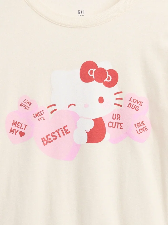 Oversized T-skjorte med Hello Kitty-motiv for barn