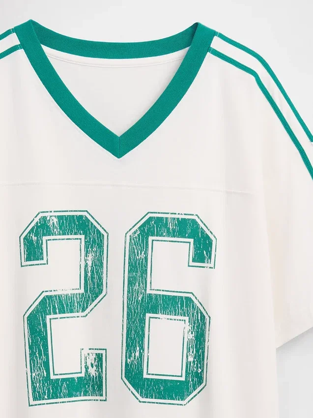 Oversized T-skjorte med Varsity-logo