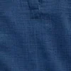 Oversized topp i bomullsgasbind-denim med splitt i halsen