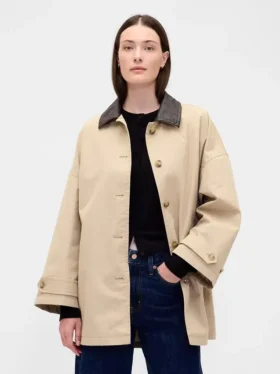 Oversized trenchcoat i twill