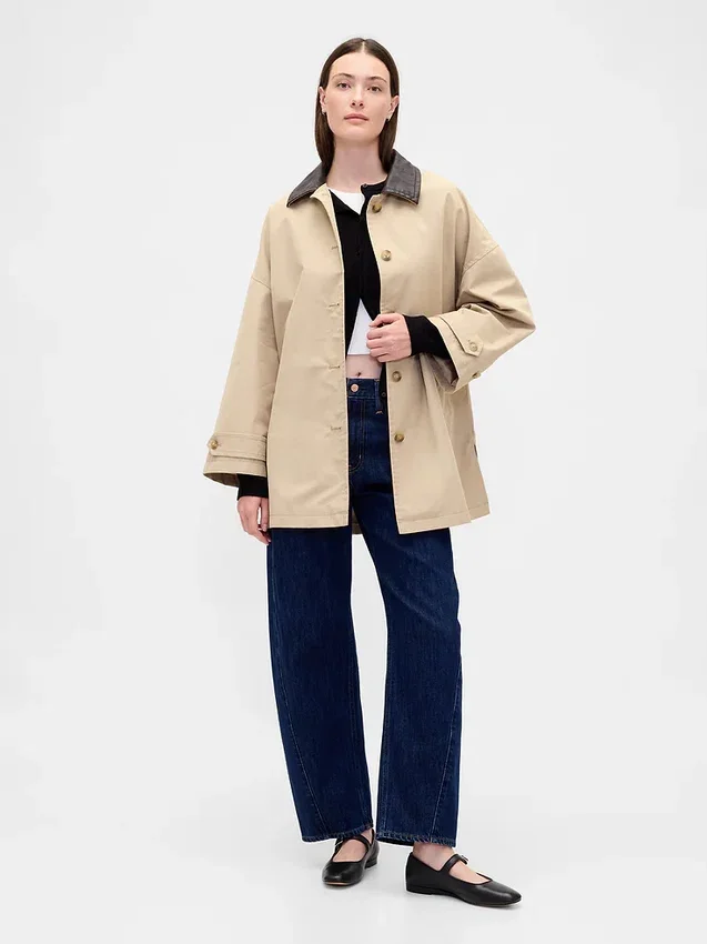 Oversized trenchcoat i twill