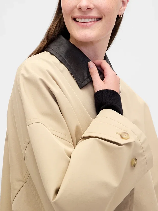 Oversized trenchcoat i twill