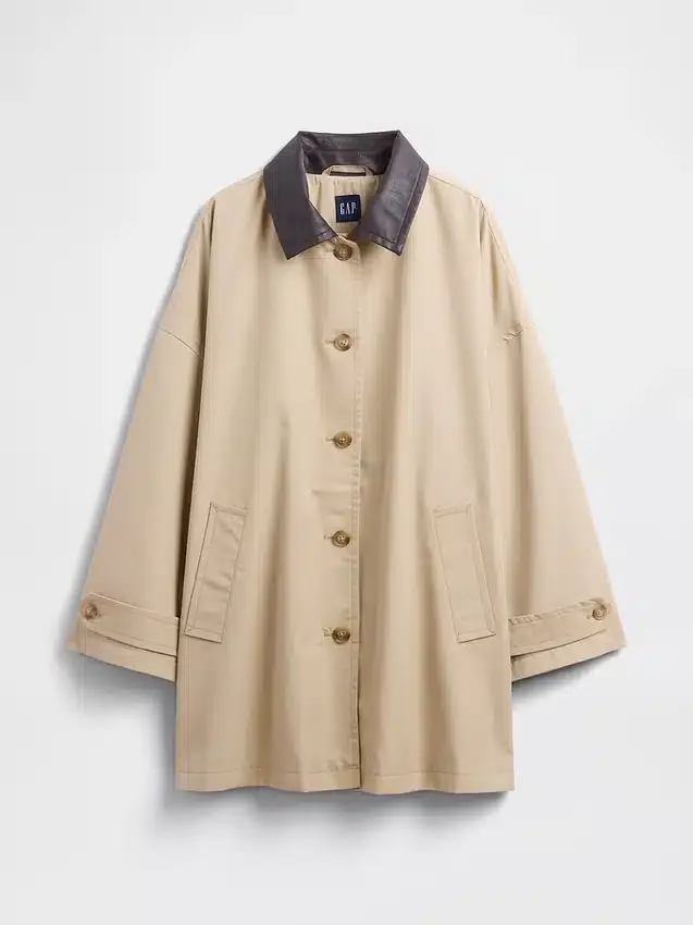 Oversized trenchcoat i twill