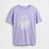 Oversized tunika-T-skjorte med grafisk trykk for barn