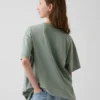 Oversized tunika-T-skjorte med grafisk trykk for barn