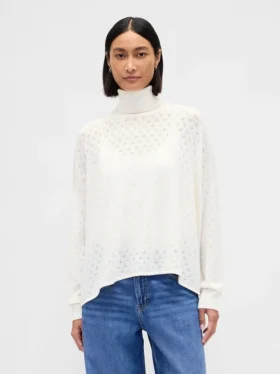 Oversized turtleneck i pointelle