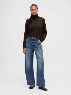 Oversized turtleneck i pointelle