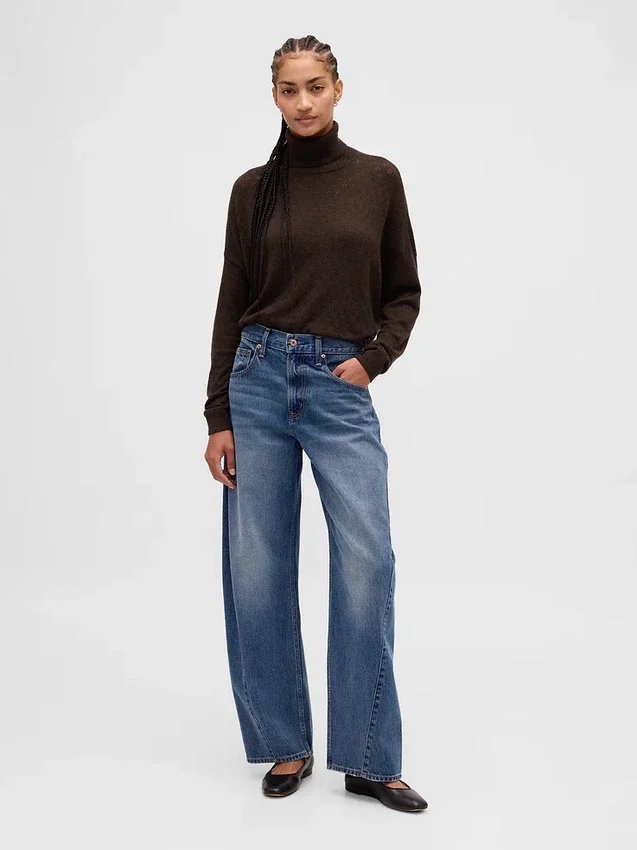 Oversized turtleneck i pointelle