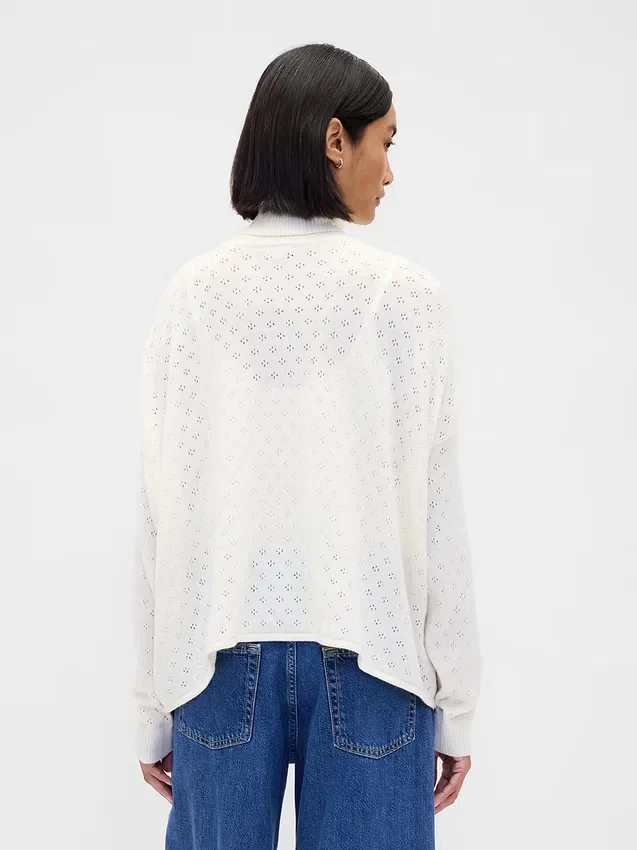 Oversized turtleneck i pointelle