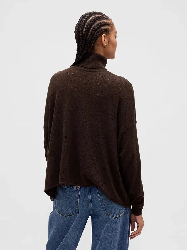 Oversized turtleneck i pointelle