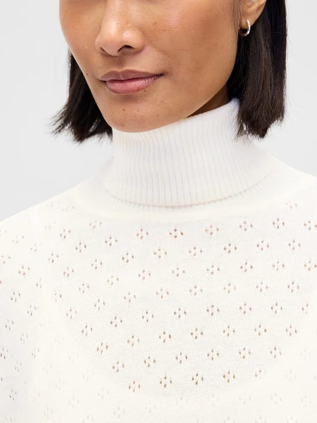 Oversized turtleneck i pointelle