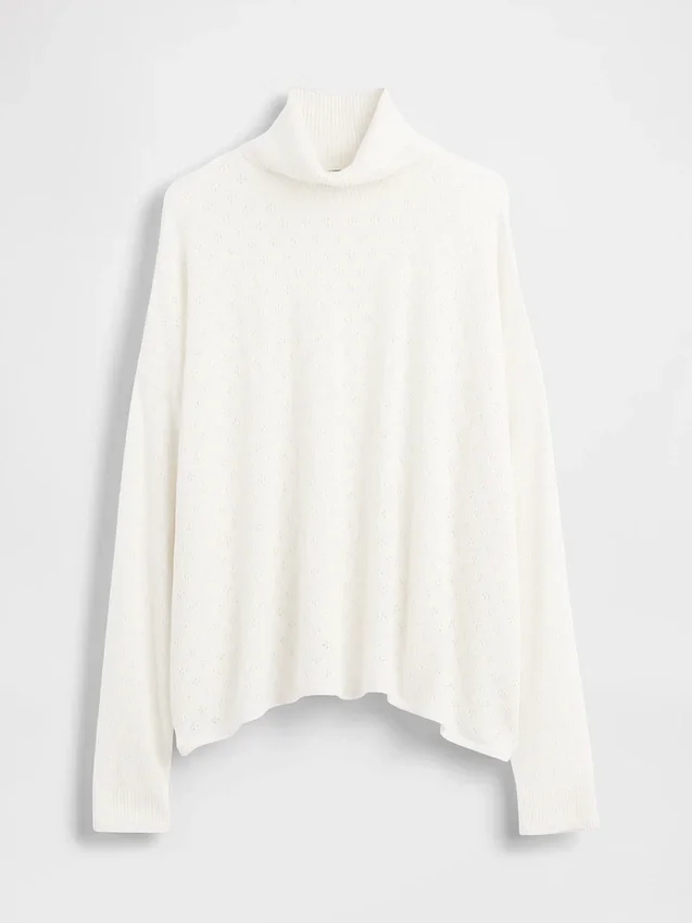 Oversized turtleneck i pointelle