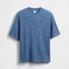 Oversized vaffelstrikket T-skjorte for barn