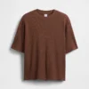 Oversized vaffelstrikket T-skjorte for barn