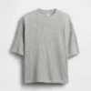 Oversized vaffelstrikket T-skjorte for barn