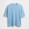 Oversized vaffelstrikket T-skjorte for barn