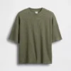 Oversized vaffelstrikket T-skjorte for barn