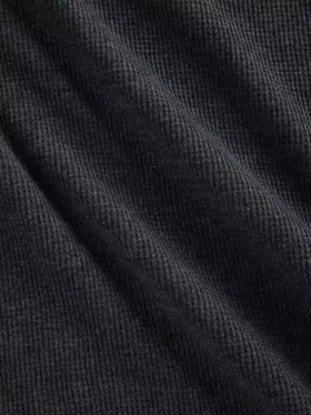 Oversized vaffelstrikket T-skjorte for barn