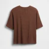 Oversized vaffelstrikket T-skjorte for barn