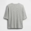 Oversized vaffelstrikket T-skjorte for barn