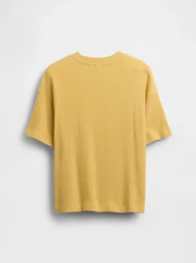 Oversized vaffelstrikket T-skjorte for barn
