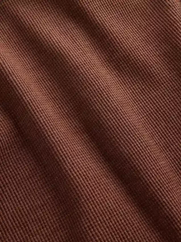 Oversized vaffelstrikket T-skjorte for barn