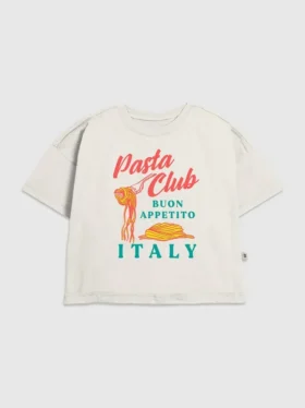 Pasta Club-T-skjorte med grafisk trykk for barn