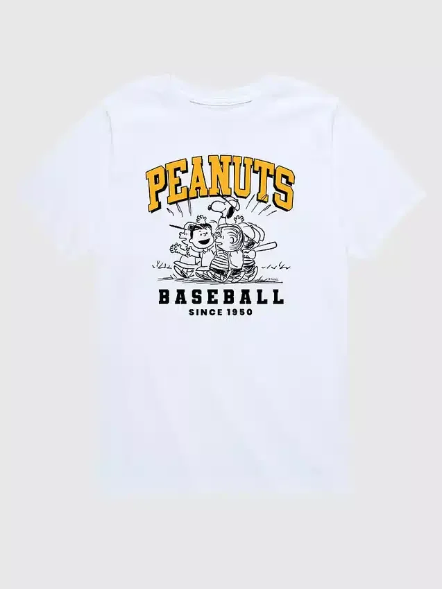 Peanuts-baseball-T-skjorte med korte ermer for småbarn